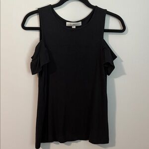LOFT Black Cold Shoulder Tank Top